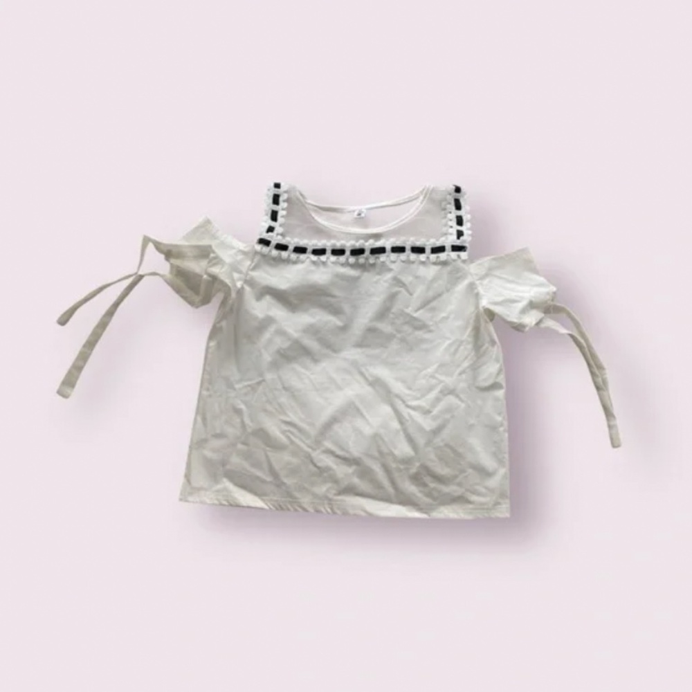 White Cold Shoulder Top